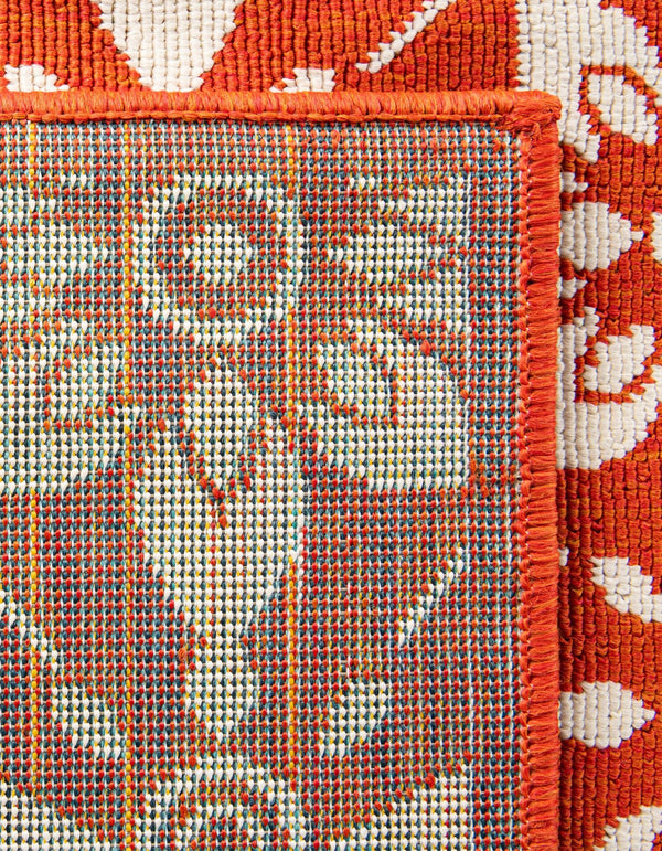 Seaside Lattice Collection Area Rug - Whitby Runner Rust Red lifestyle 235