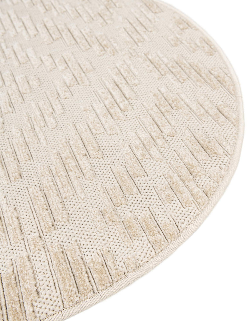 Catalina Cove Outdoor Collection Area Rug - Coronado Round Beige and Ivory lifestyle 108
