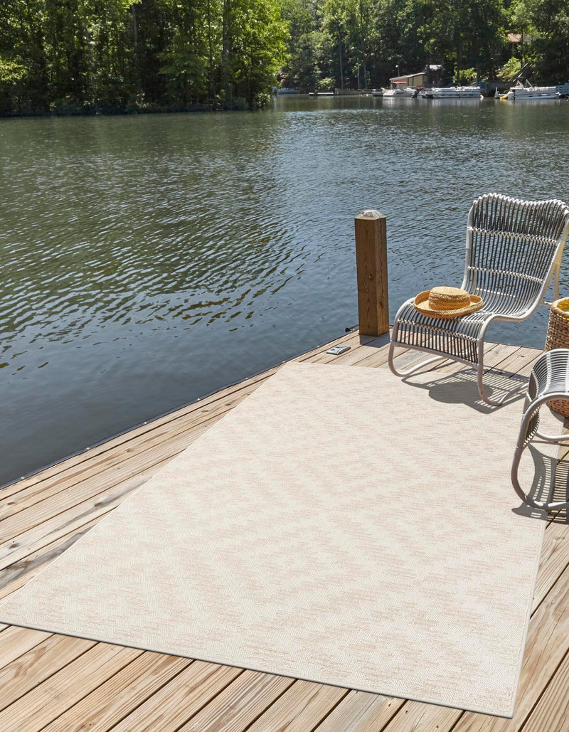 Catalina Cove Outdoor Collection Area Rug - Coronado Rectangle Beige and Ivory lifestyle 11