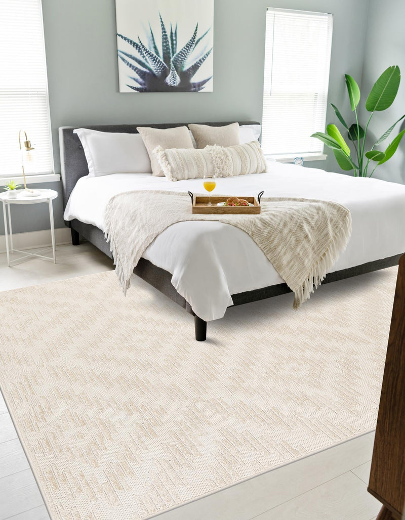 Catalina Cove Outdoor Collection Area Rug - Coronado Rectangle Beige and Ivory lifestyle 13