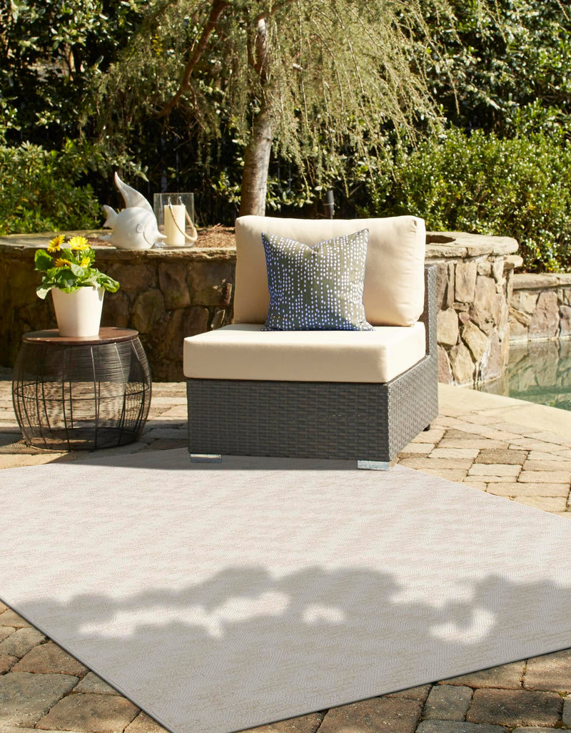 Catalina Cove Outdoor Collection Area Rug - Coronado Rectangle Beige and Ivory lifestyle 15