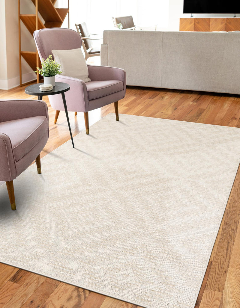 Catalina Cove Outdoor Collection Area Rug - Coronado Rectangle Beige and Ivory lifestyle 17