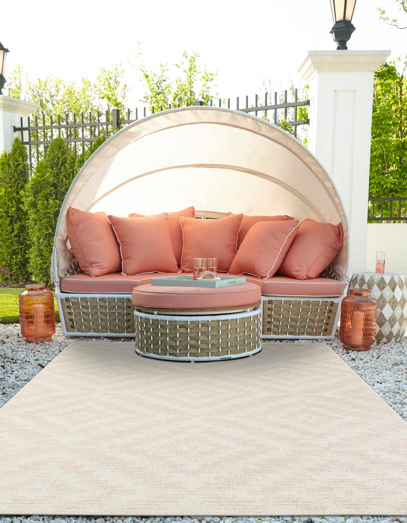 Catalina Cove Outdoor Collection Area Rug - Coronado Rectangle Beige and Ivory lifestyle 19