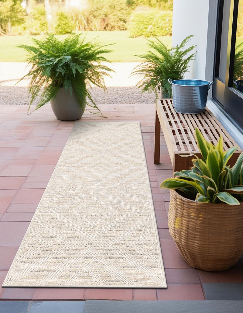 Catalina Cove Outdoor Collection Area Rug - Coronado Runner Beige and Ivory lifestyle 49