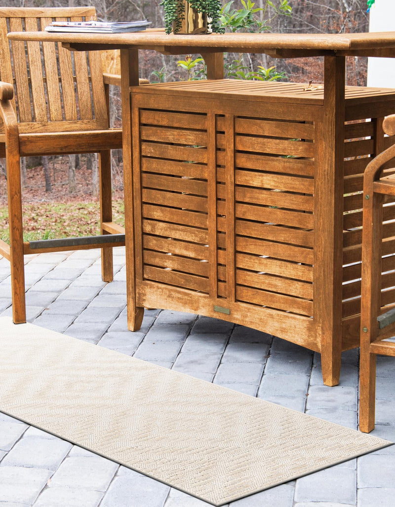 Catalina Cove Outdoor Collection Area Rug - Coronado Runner Beige and Ivory lifestyle 69