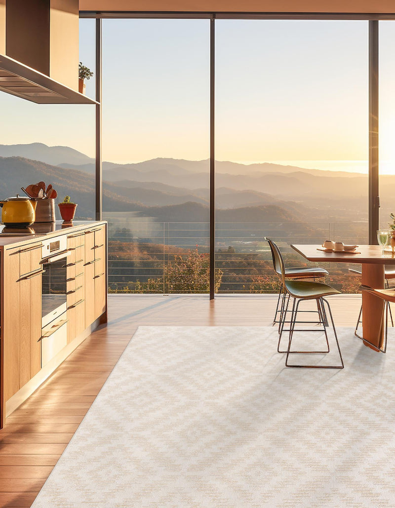 Catalina Cove Outdoor Collection Area Rug - Coronado Square Beige and Ivory lifestyle 59