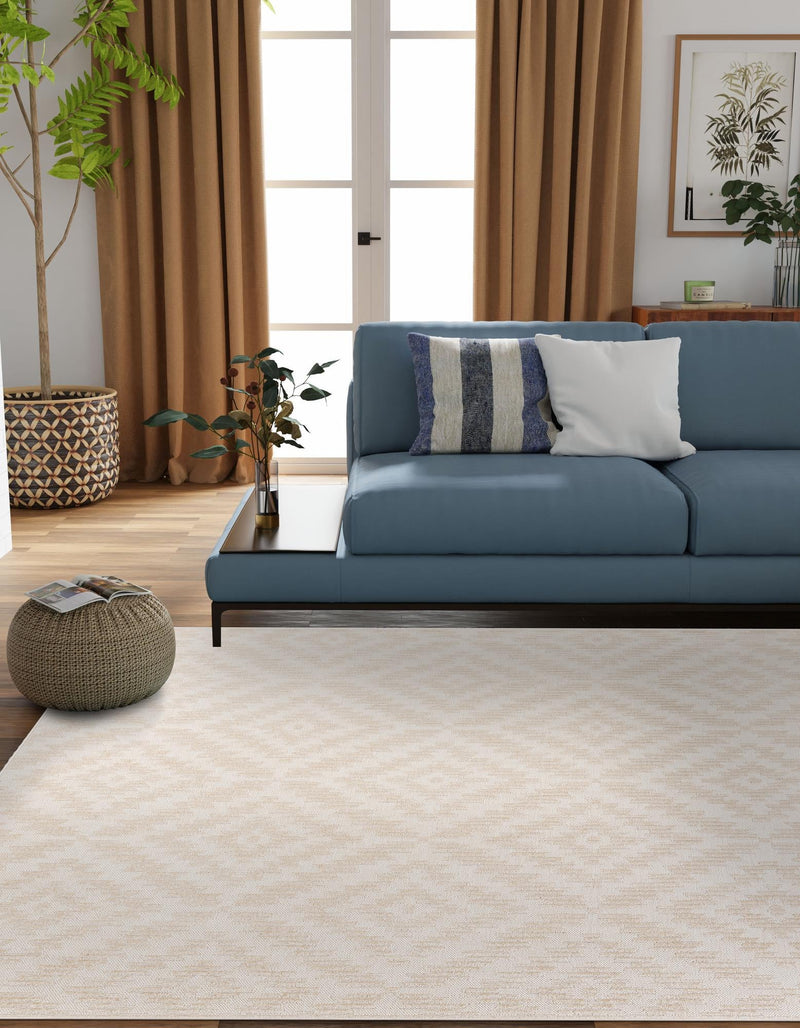 Catalina Cove Outdoor Collection Area Rug - Coronado Square Beige and Ivory lifestyle 71