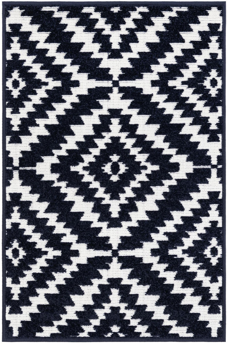 Catalina Cove Outdoor Collection Area Rug - Coronado Rectangle Navy Blue lifestyle 2
