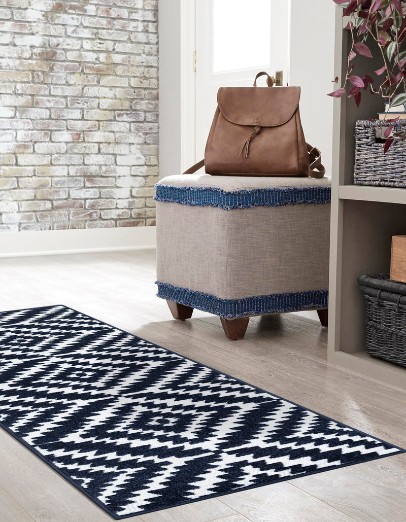 Catalina Cove Outdoor Collection Area Rug - Coronado Runner Navy Blue lifestyle 65
