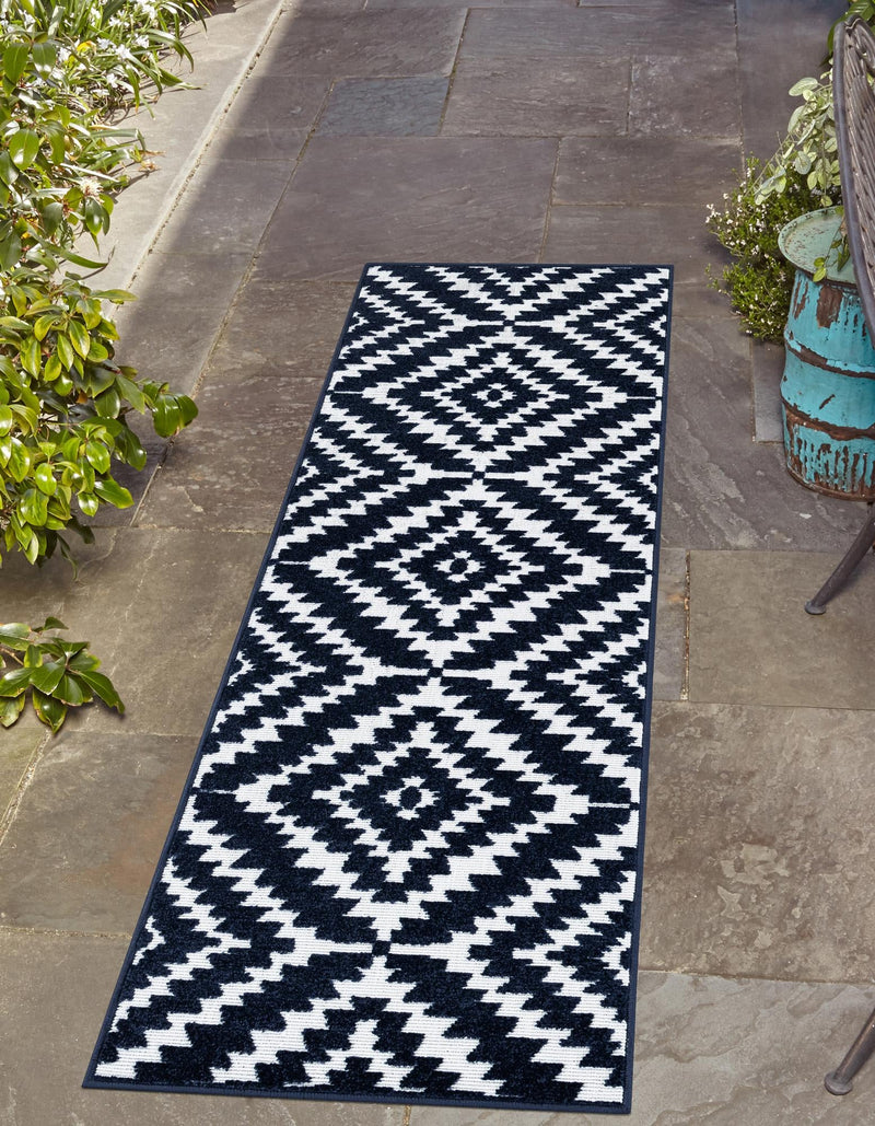 Catalina Cove Outdoor Collection Area Rug - Coronado Runner Navy Blue lifestyle 70