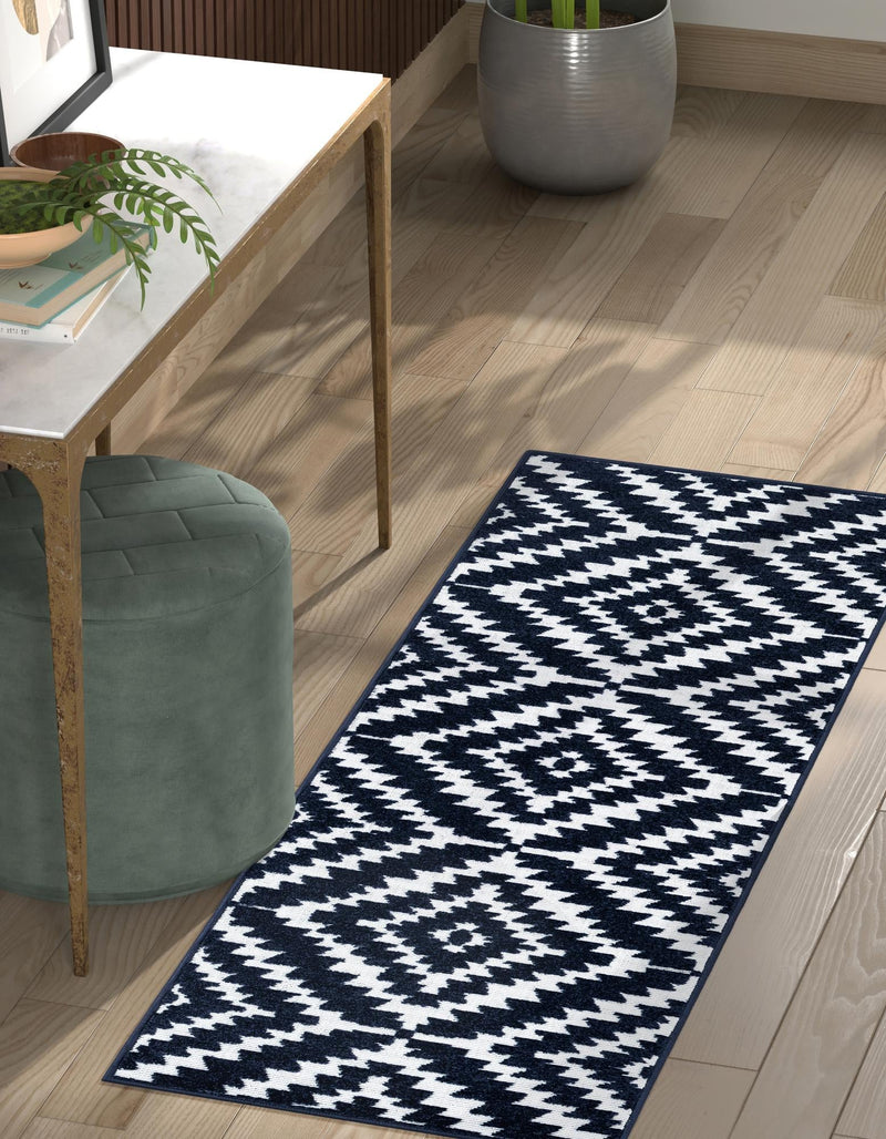 Catalina Cove Outdoor Collection Area Rug - Coronado Runner Navy Blue lifestyle 75