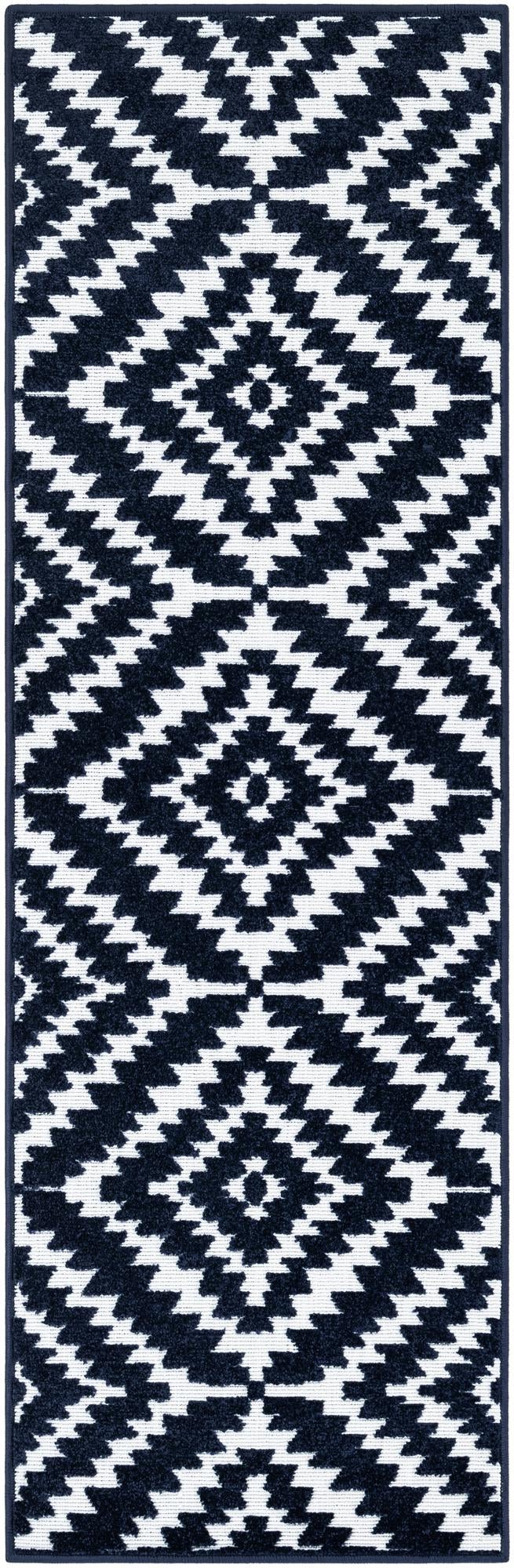Catalina Cove Outdoor Collection Area Rug - Coronado Runner Navy Blue lifestyle 45