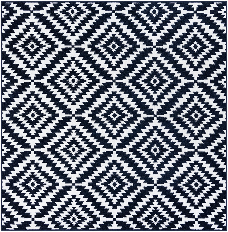 Catalina Cove Outdoor Collection Area Rug - Coronado Square Navy Blue lifestyle 46