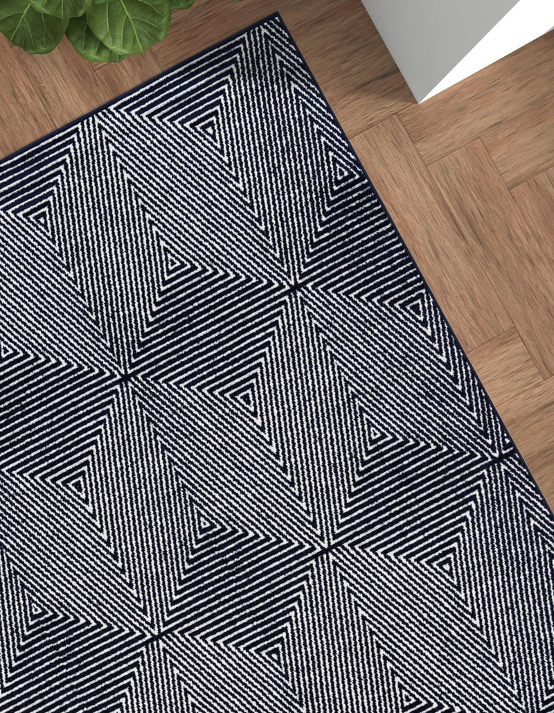 Catalina Cove Outdoor Collection Area Rug - Hermosa Rectangle Navy Blue lifestyle 13