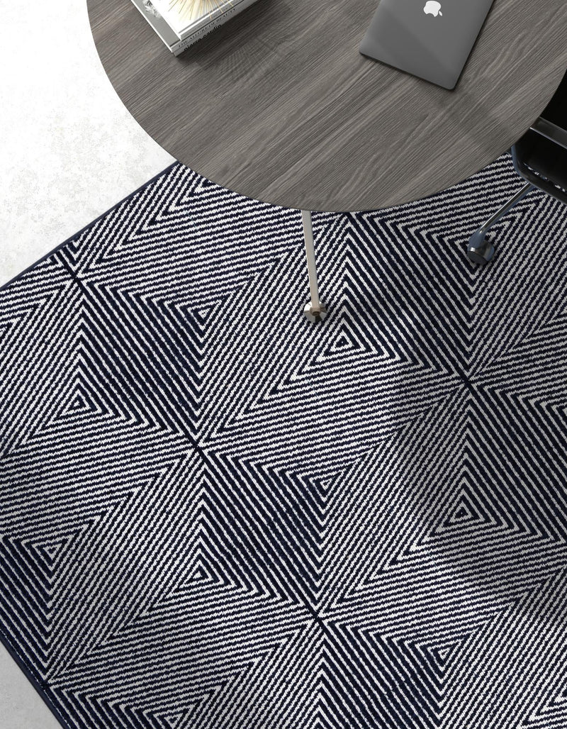 Catalina Cove Outdoor Collection Area Rug - Hermosa Rectangle Navy Blue lifestyle 17