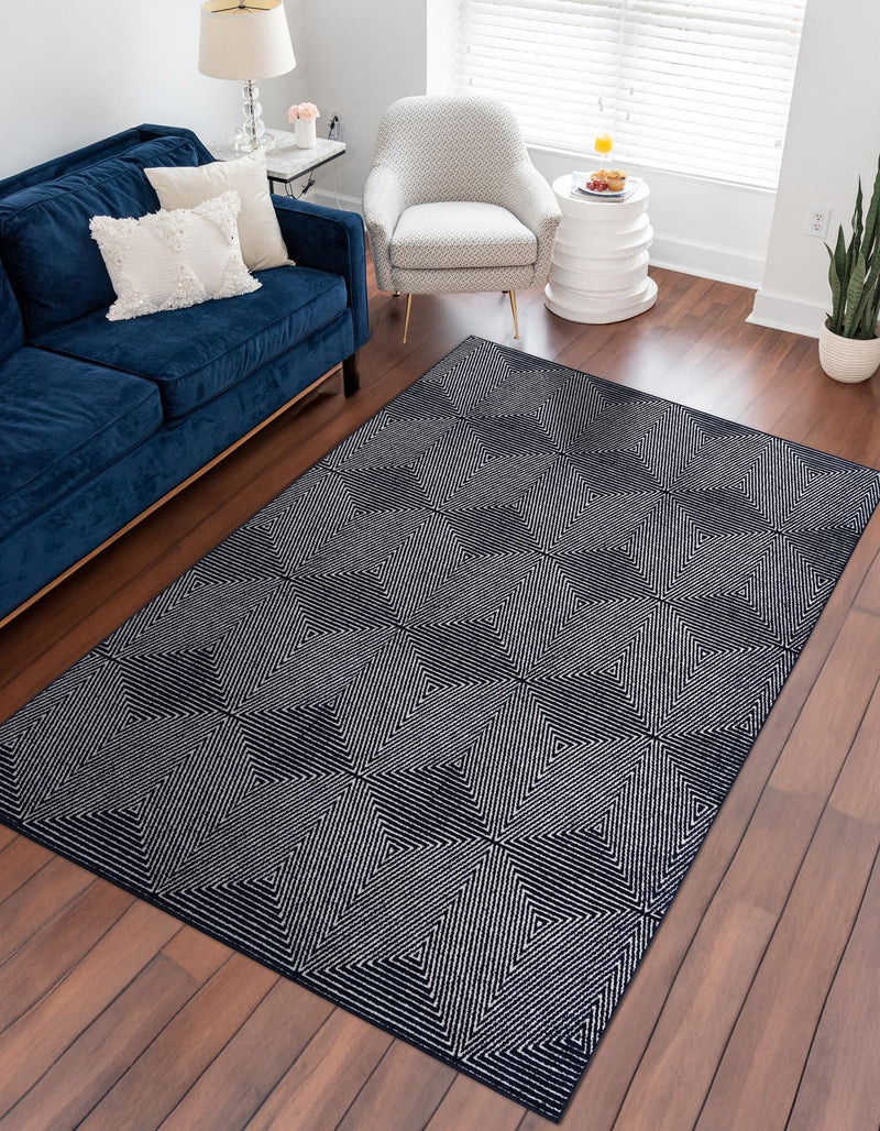 Catalina Cove Outdoor Collection Area Rug - Hermosa Rectangle Navy Blue lifestyle 21