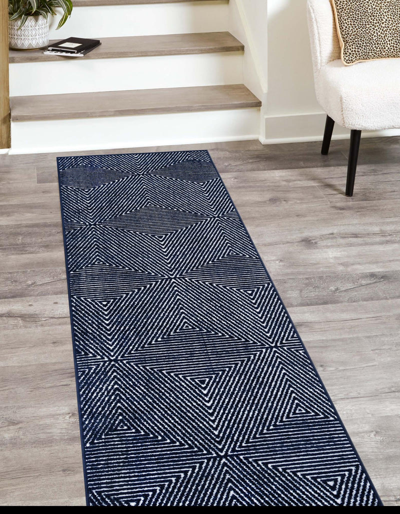 Catalina Cove Outdoor Collection Area Rug - Hermosa Runner Navy Blue lifestyle 57