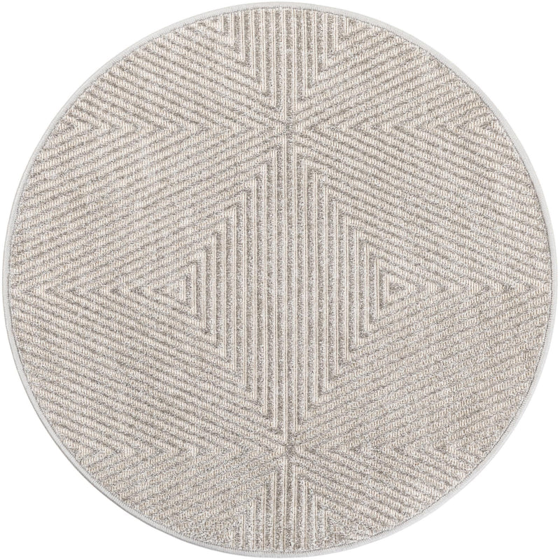 Catalina Cove Outdoor Collection Area Rug - Hermosa Round Gray lifestyle 47