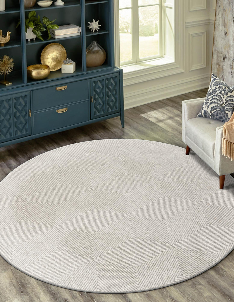 Catalina Cove Outdoor Collection Area Rug - Hermosa Round Gray lifestyle 59