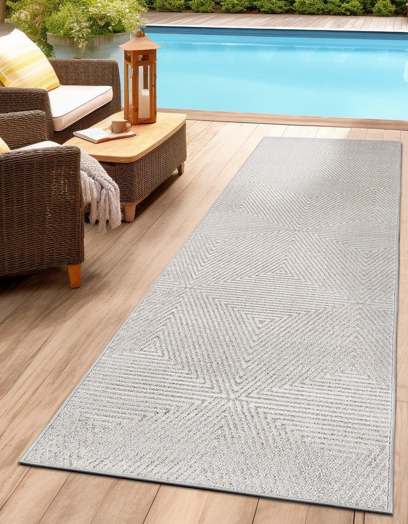 Catalina Cove Outdoor Collection Area Rug - Hermosa Runner Gray lifestyle 52