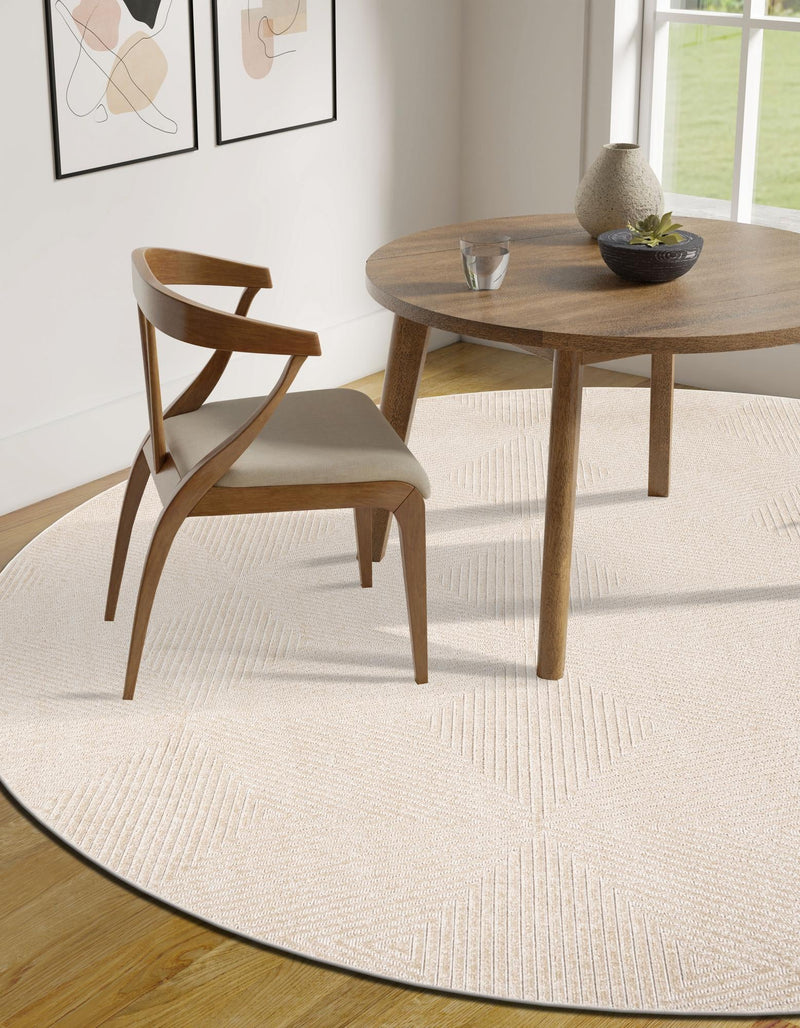 Catalina Cove Outdoor Collection Area Rug - Hermosa Round Beige lifestyle 74