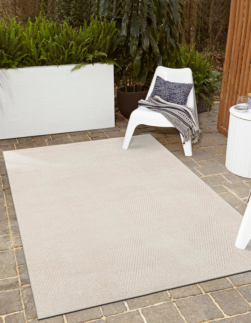 Catalina Cove Outdoor Collection Area Rug - Hermosa Rectangle Beige lifestyle 23