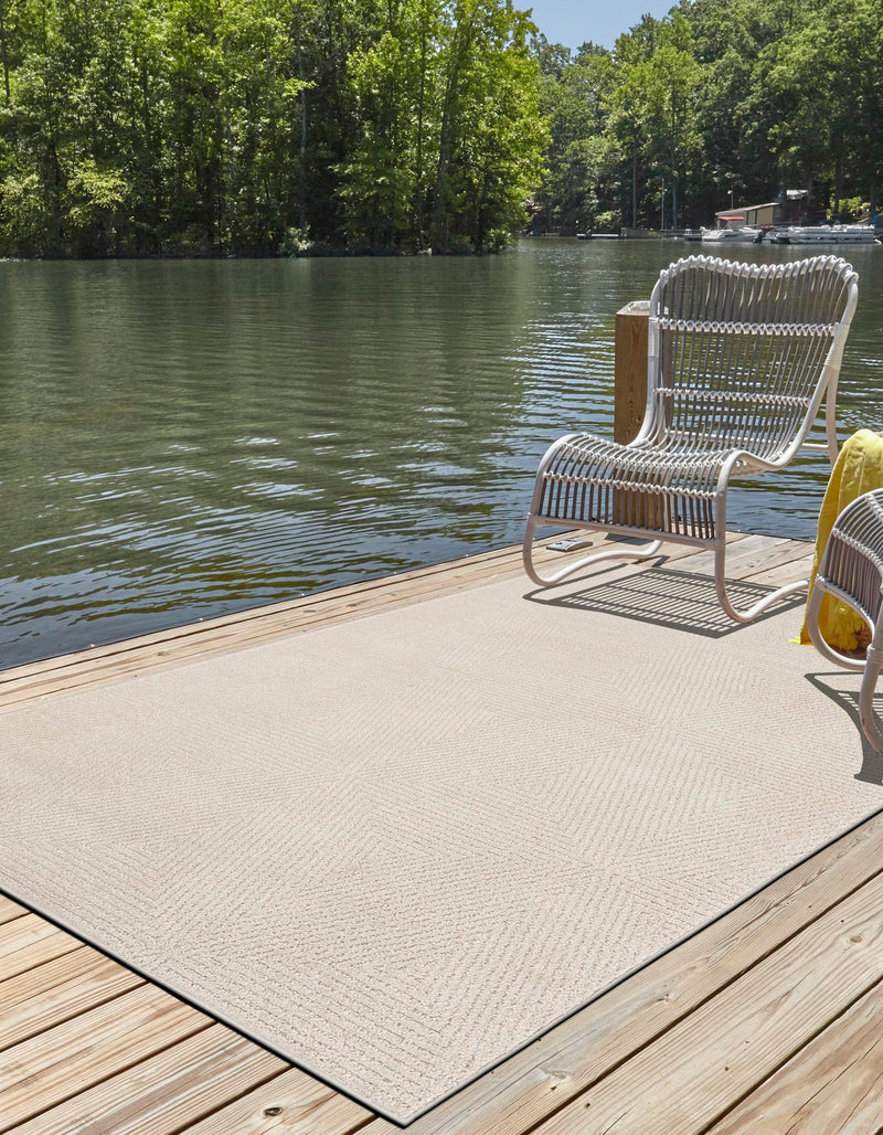 Catalina Cove Outdoor Collection Area Rug - Hermosa Rectangle Beige lifestyle 29