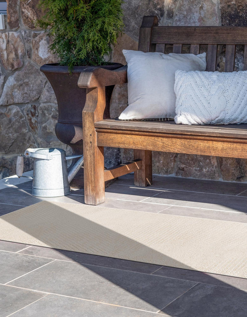Catalina Cove Outdoor Collection Area Rug - Hermosa Runner Beige lifestyle 84