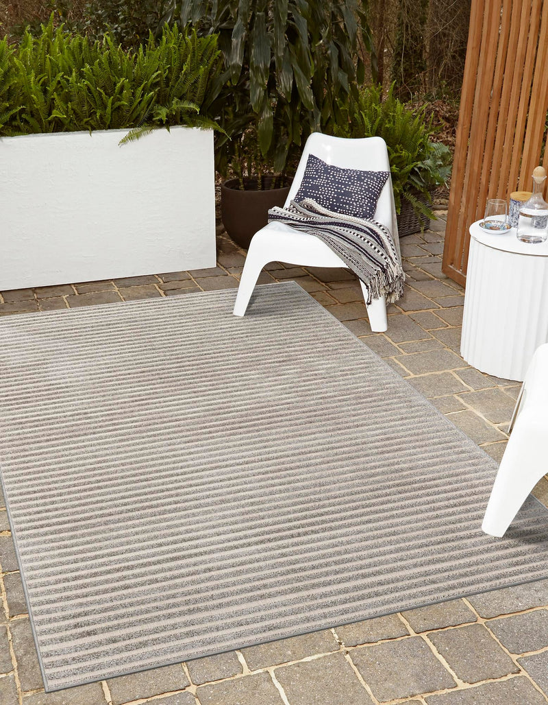 Catalina Cove Outdoor Collection Area Rug - Zuma Rectangle Gray lifestyle 13