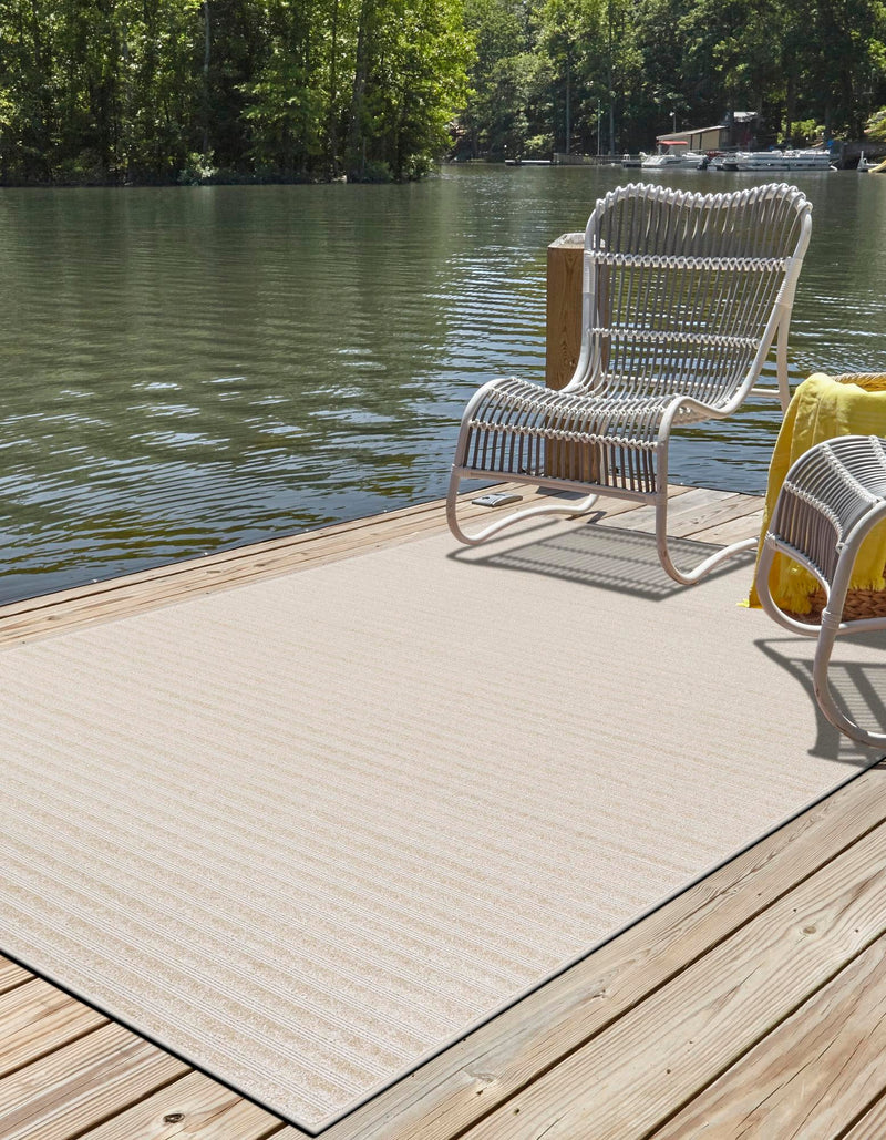 Catalina Cove Outdoor Collection Area Rug - Zuma Rectangle Beige and Ivory lifestyle 40