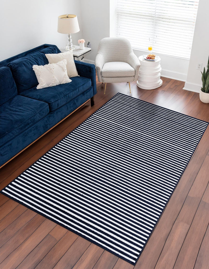 Catalina Cove Outdoor Collection Area Rug - Zuma Rectangle Navy Blue lifestyle 11