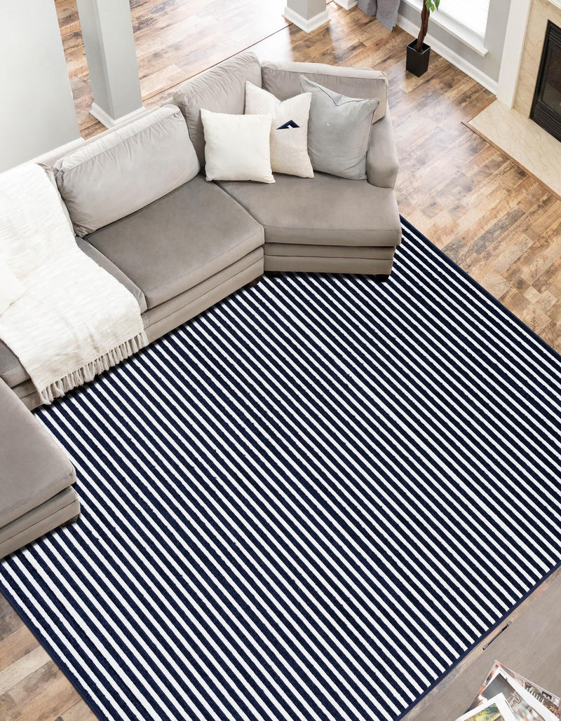 Catalina Cove Outdoor Collection Area Rug - Zuma Rectangle Navy Blue lifestyle 35
