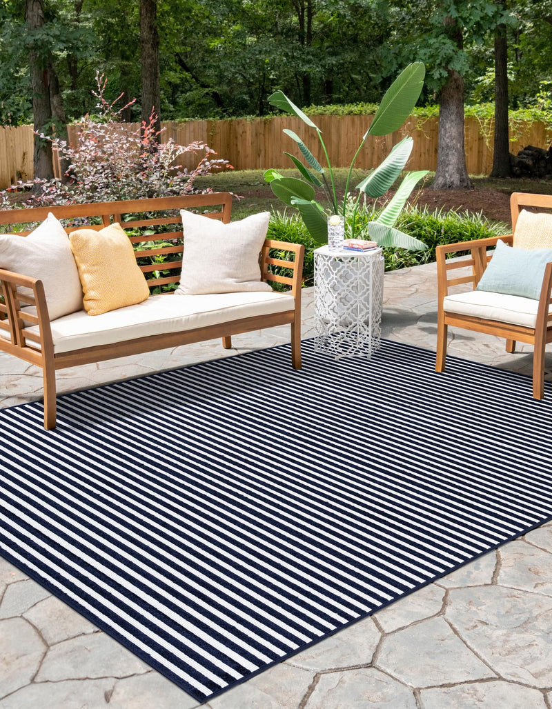 Catalina Cove Outdoor Collection Area Rug - Zuma Rectangle Navy Blue lifestyle 39