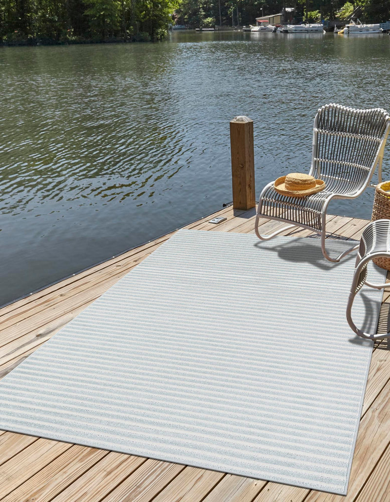 Catalina Cove Outdoor Collection Area Rug - Zuma Rectangle Light Blue lifestyle 6