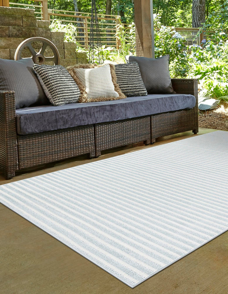 Catalina Cove Outdoor Collection Area Rug - Zuma Rectangle Light Blue lifestyle 14