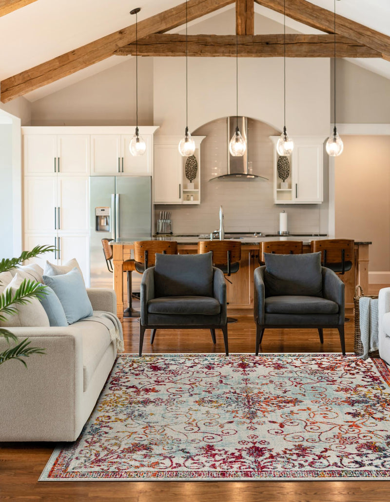 Brighton Terrace Collection Area Rug - Saltdean Square Ivory lifestyle 61
