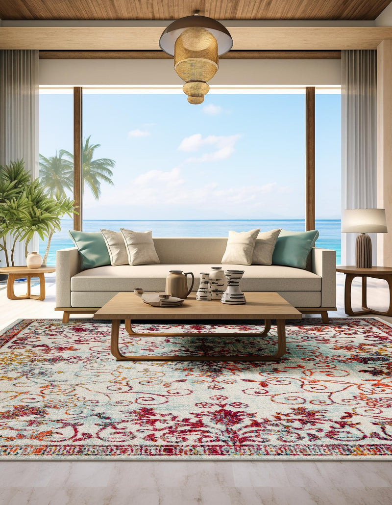 Brighton Terrace Collection Area Rug - Saltdean Square Ivory lifestyle 71