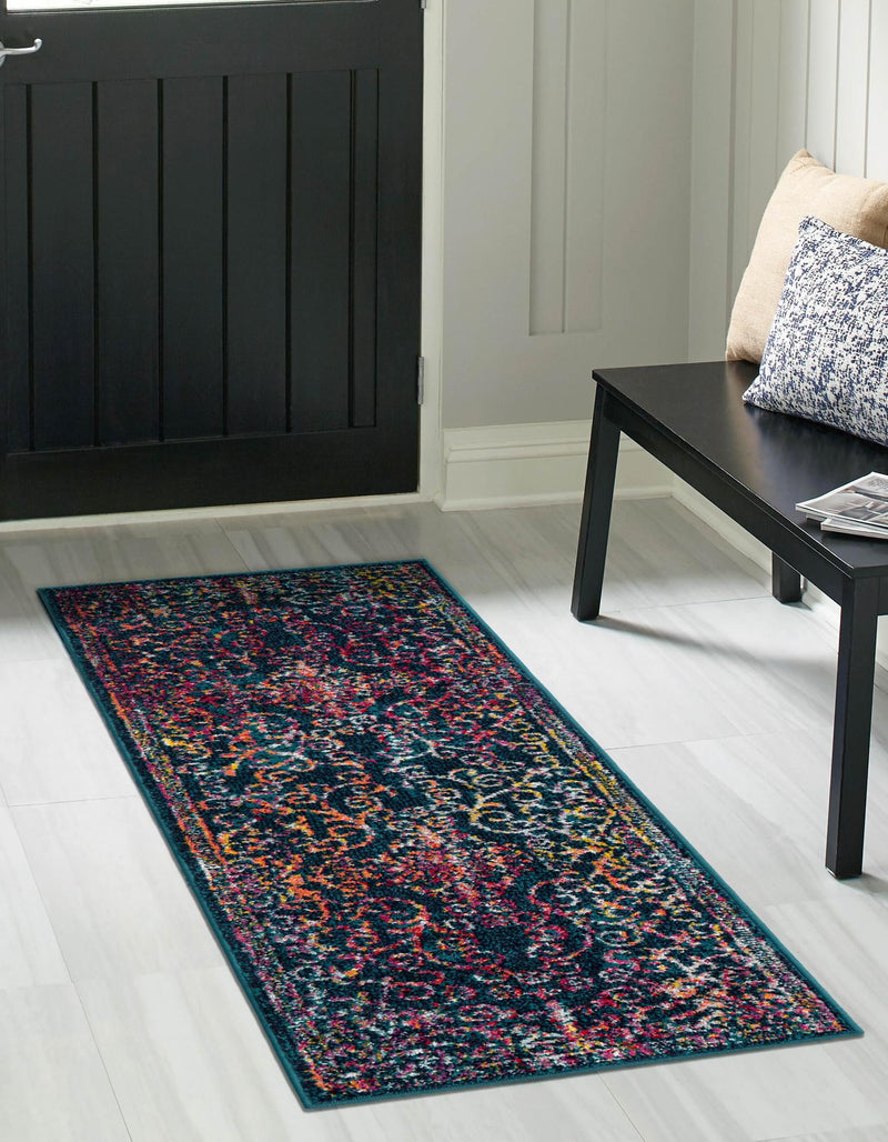 Brighton Terrace Collection Area Rug - Saltdean Runner Navy Blue lifestyle 54