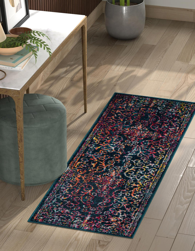 Brighton Terrace Collection Area Rug - Saltdean Runner Navy Blue lifestyle 78