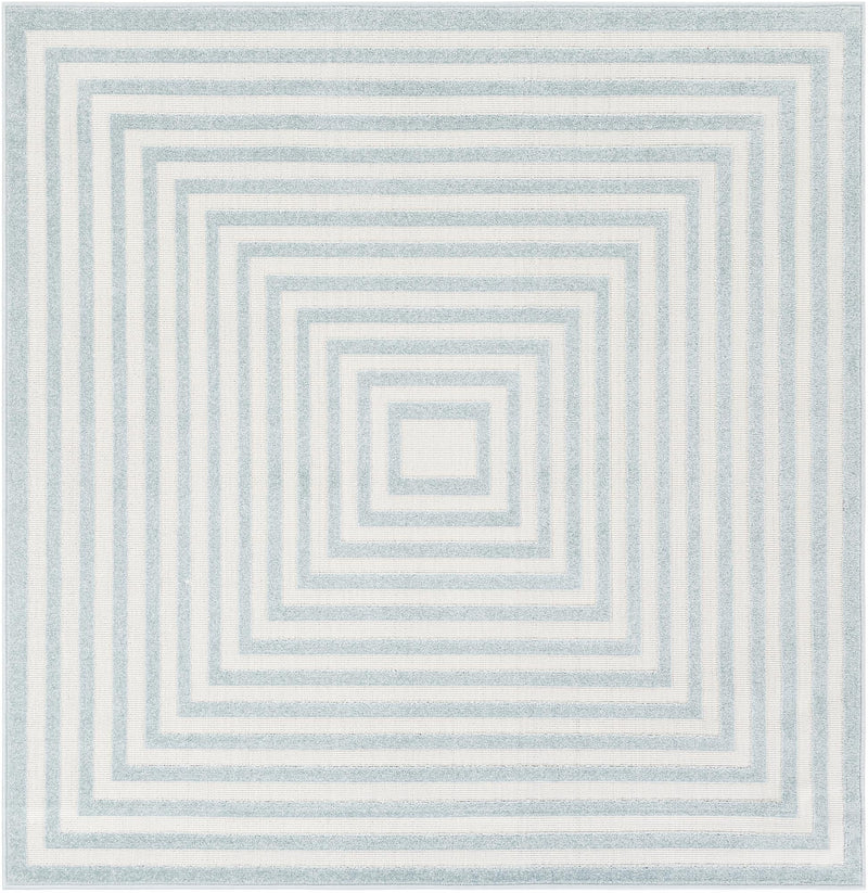 Catalina Cove Outdoor Collection Area Rug - Avalon Square Light Blue lifestyle 49