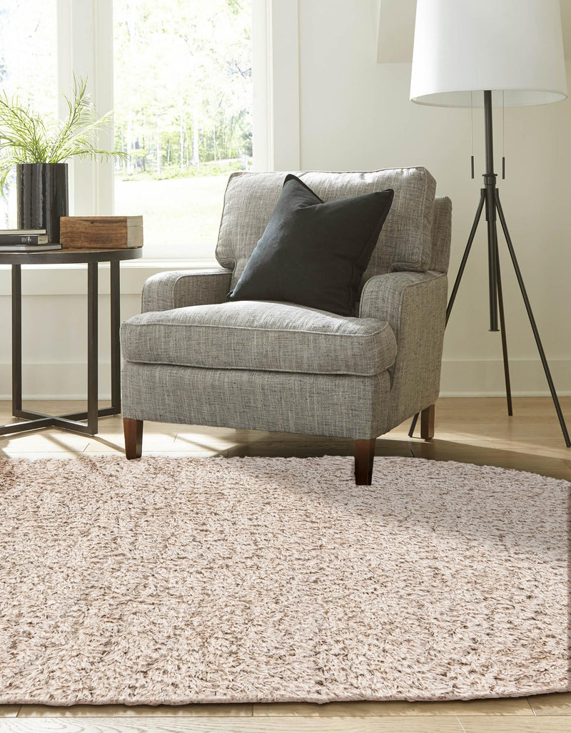Eternal Plush Oasis Collection Area Rug - Tranquility (Linen) Oval Linen lifestyle 29