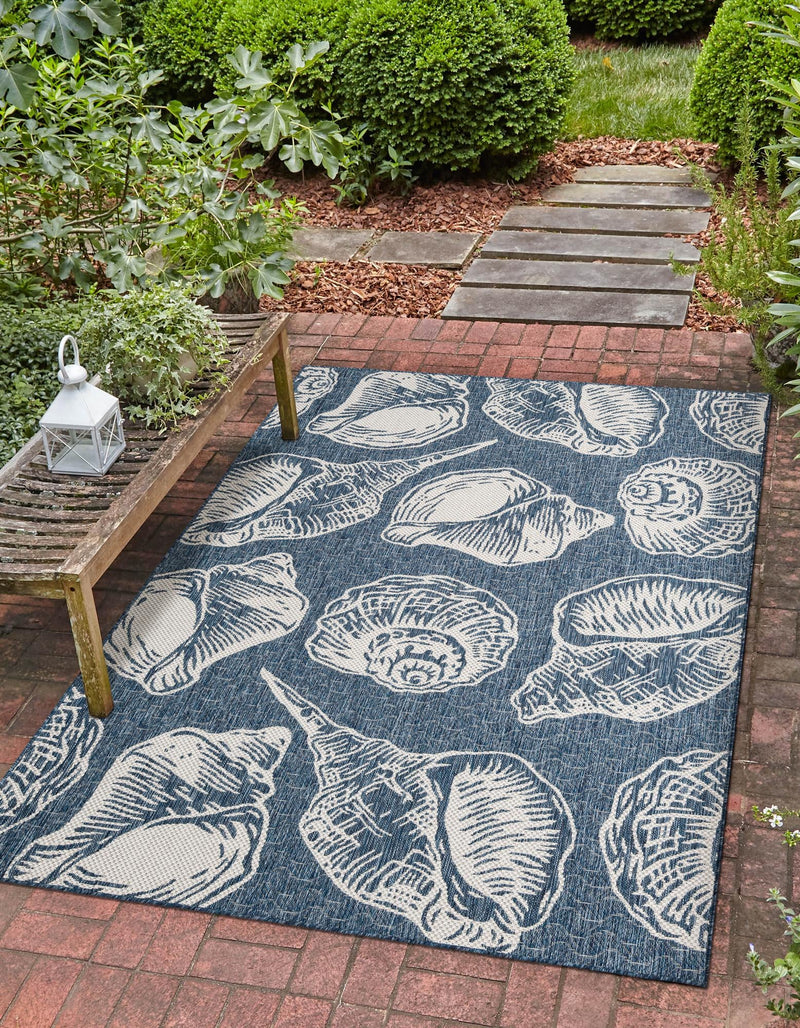 Seaside Haven Rugs Collection Area Rug - Lighthouse (Navy Blue and Ivory) Rectangle Navy Blue and Ivory lifestyle 0
