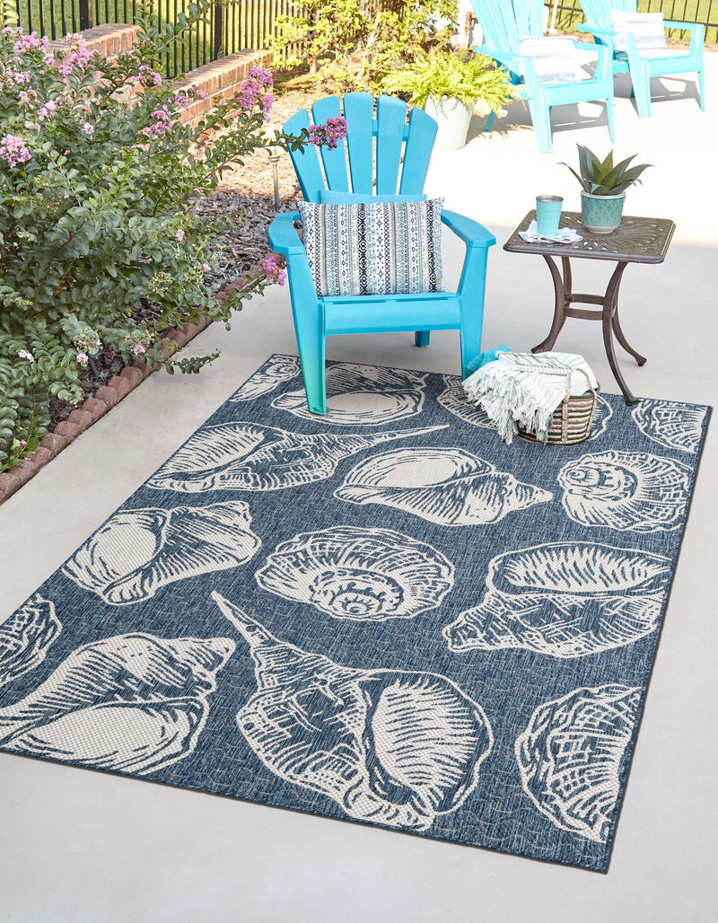 Seaside Haven Rugs Collection Area Rug - Lighthouse (Navy Blue and Ivory) Rectangle Navy Blue and Ivory lifestyle 11