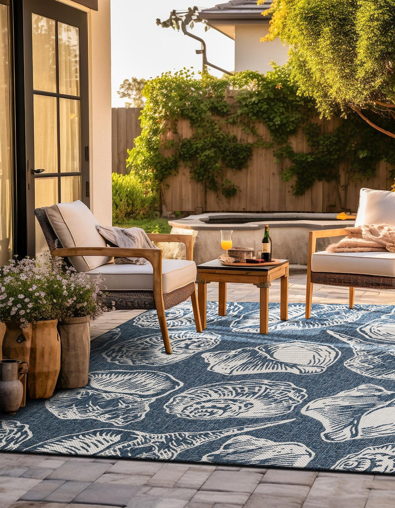 Seaside Haven Rugs Collection Area Rug - Lighthouse (Navy Blue and Ivory) Square Navy Blue and Ivory lifestyle 3