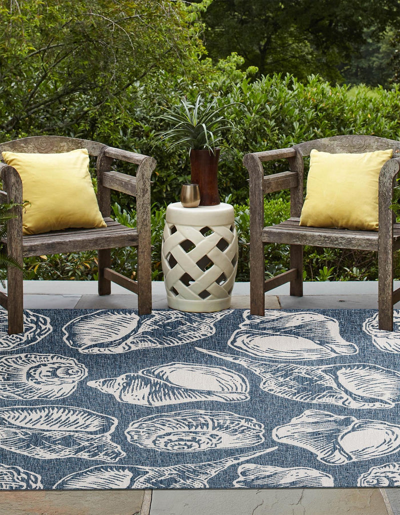 Seaside Haven Rugs Collection Area Rug - Lighthouse (Navy Blue and Ivory) Square Navy Blue and Ivory lifestyle 5