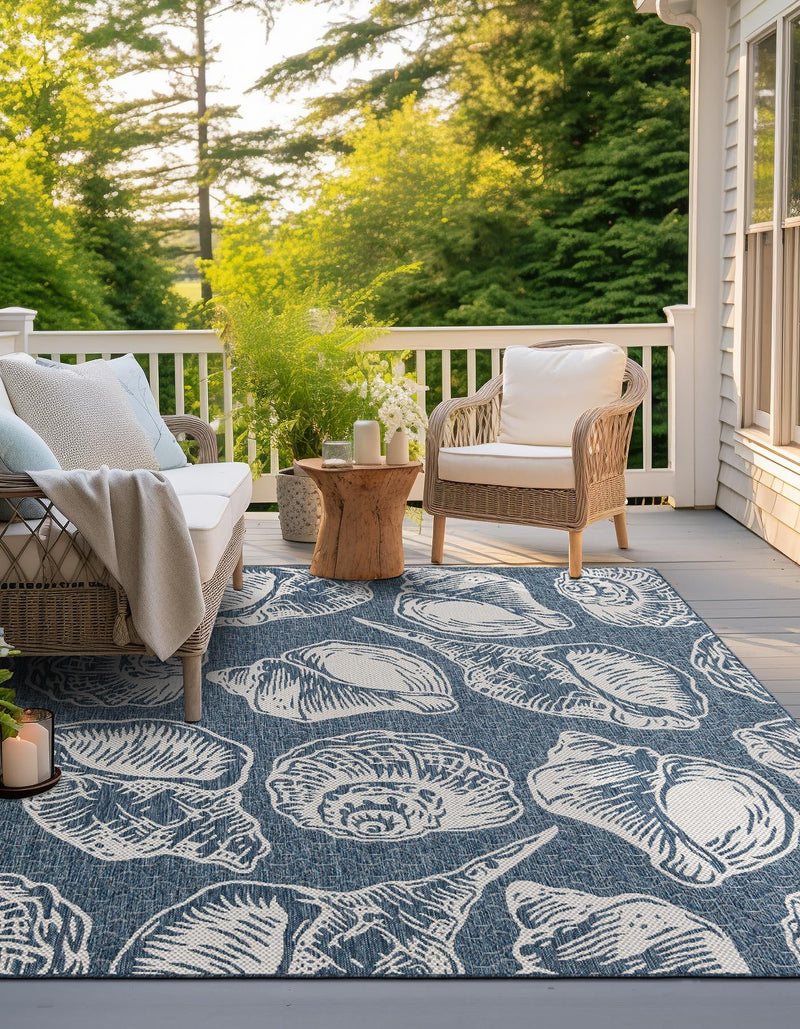 Seaside Haven Rugs Collection Area Rug - Lighthouse (Navy Blue and Ivory) Square Navy Blue and Ivory lifestyle 8
