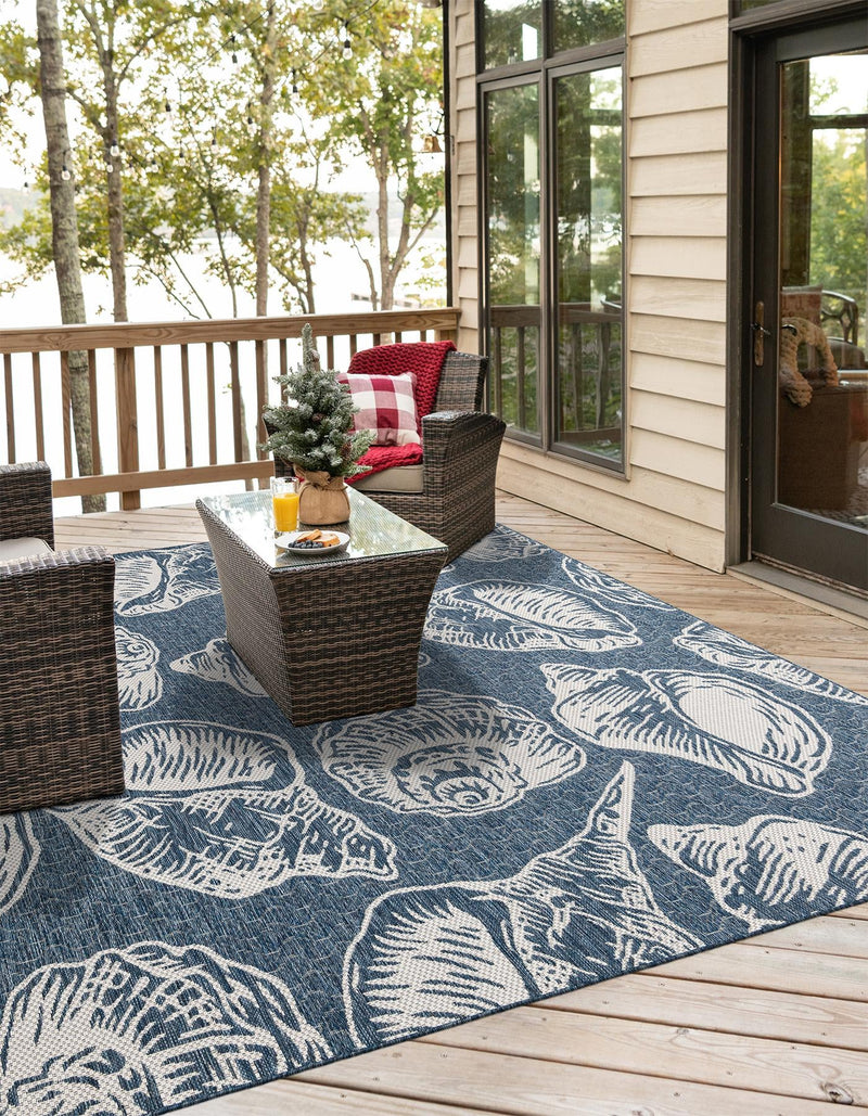 Seaside Haven Rugs Collection Area Rug - Lighthouse (Navy Blue and Ivory) Square Navy Blue and Ivory lifestyle 9