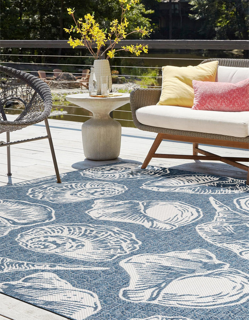 Seaside Haven Rugs Collection Area Rug - Lighthouse (Navy Blue and Ivory) Square Navy Blue and Ivory lifestyle 11