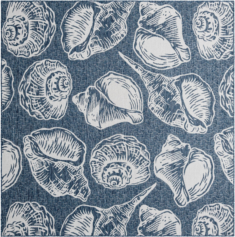 Seaside Haven Rugs Collection Area Rug - Lighthouse (Navy Blue and Ivory) Square Navy Blue and Ivory Main