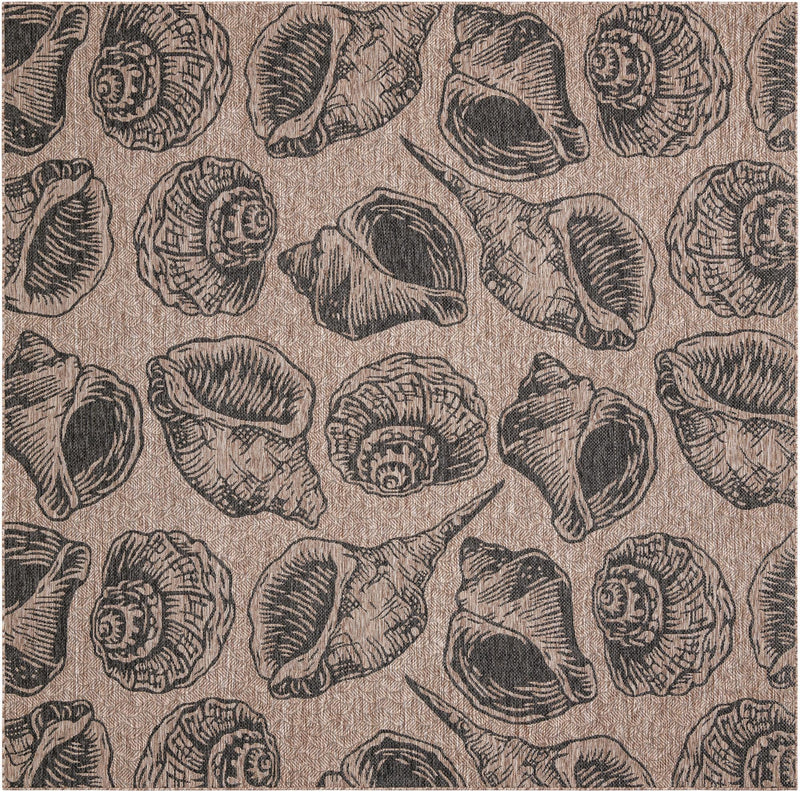 Seaside Haven Rugs Collection Area Rug - Lighthouse (Brown and Black) Square Brown and Black Main